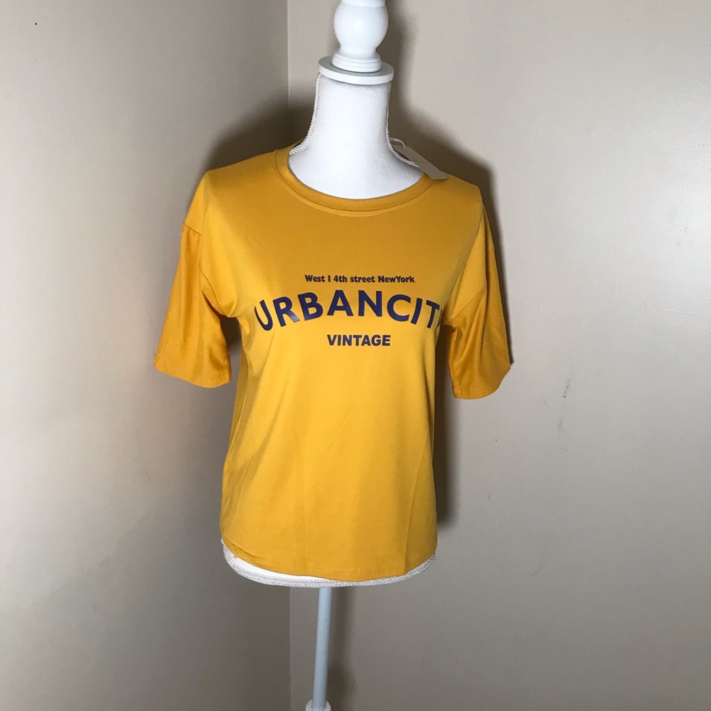 Urban City Mustard Vintage Style Tee 🔝
